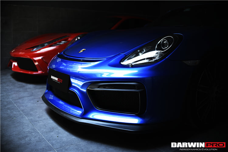 2012-2016 Porsche 981 Boxster/Cayman GT4 Style Front Bumper - DarwinPRO Aerodynamics