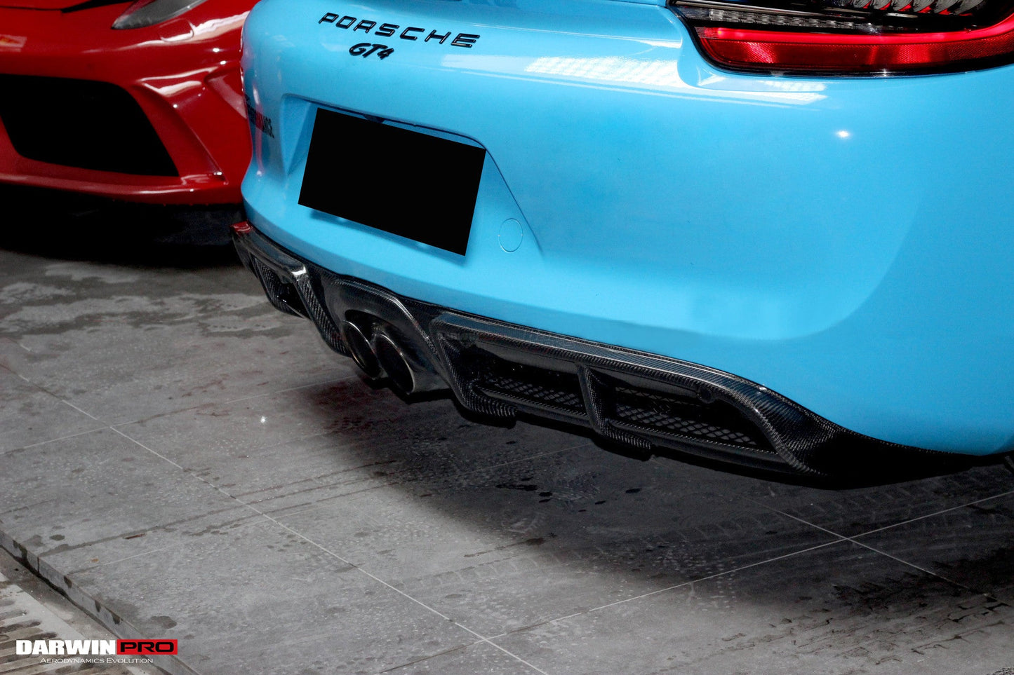 2012-2016 Porsche 981 Boxster/Cayman GT4 Style Carbon Fiber Rear Diffuser - DarwinPRO Aerodynamics