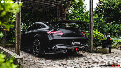 2015-2018 Mercedes Benz C-Class Coupe IMP Performance Partial Carbon Fiber Rear Bumper - DarwinPRO Aerodynamics