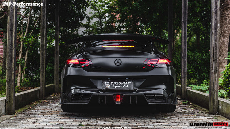 2015-2018 Mercedes Benz C-Class Coupe IMP Performance Partial Carbon Fiber Rear Bumper - DarwinPRO Aerodynamics