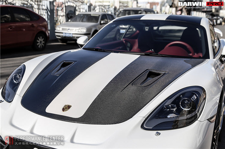 2012-2023 Porsche 718/981 Cayman/Boxster GT2RS Style Carbon Fiber Hood - DarwinPRO Aerodynamics