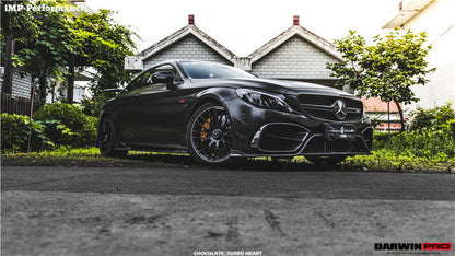 2015-2021 Mercedes Benz W205 C63 C63S AMG Coupe IMP Performance Partial Carbon Fiber Front Bumper With Grill & Canards - DarwinPRO Aerodynamics