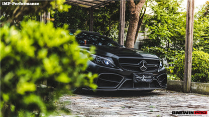 2015-2021 Mercedes Benz W205 C63 C63S AMG Coupe IMP Performance Partial Carbon Fiber Front Bumper With Grill & Canards - DarwinPRO Aerodynamics