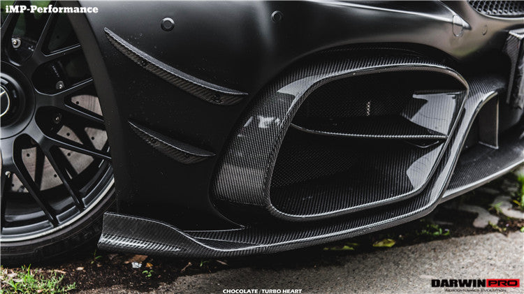 2015-2021 Mercedes Benz W205 C63/S AMG Coupe IMP Performance Partial Carbon Fiber Front Bumper w/ Grill & Canards - DarwinPRO Aerodynamics