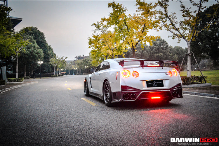 2012-2022 Nissan GTR R35 DBA/EBA NSM Style Carbon Fiber Rear Diffuser w/ LED Light - DarwinPRO Aerodynamics