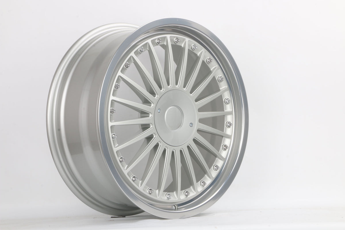 E750 Silver Machined Lip 19x8.5 ET20 5x112.120 – (Square Set of 4)