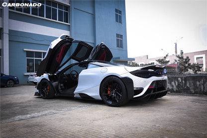 2017-2022 McLaren 720s 765LT-Style Dry Part Carbon Fiber Side Skirts - Carbonado Aero