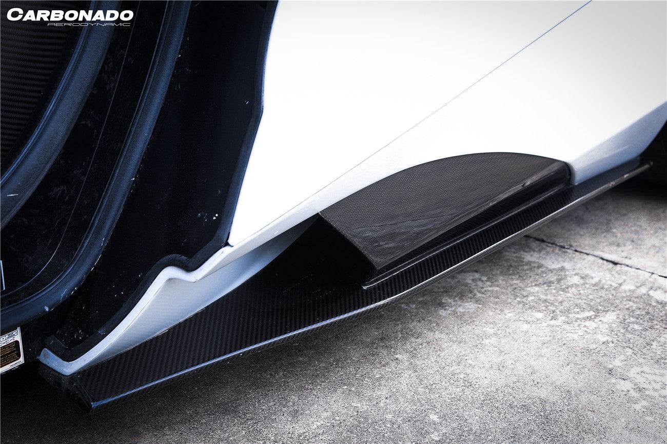 2017-2022 McLaren 720s 765LT-Style Dry Part Carbon Fiber Side Skirts - Carbonado Aero