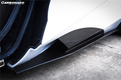 2017-2022 McLaren 720s 765LT-Style Dry Part Carbon Fiber Side Skirts - Carbonado Aero