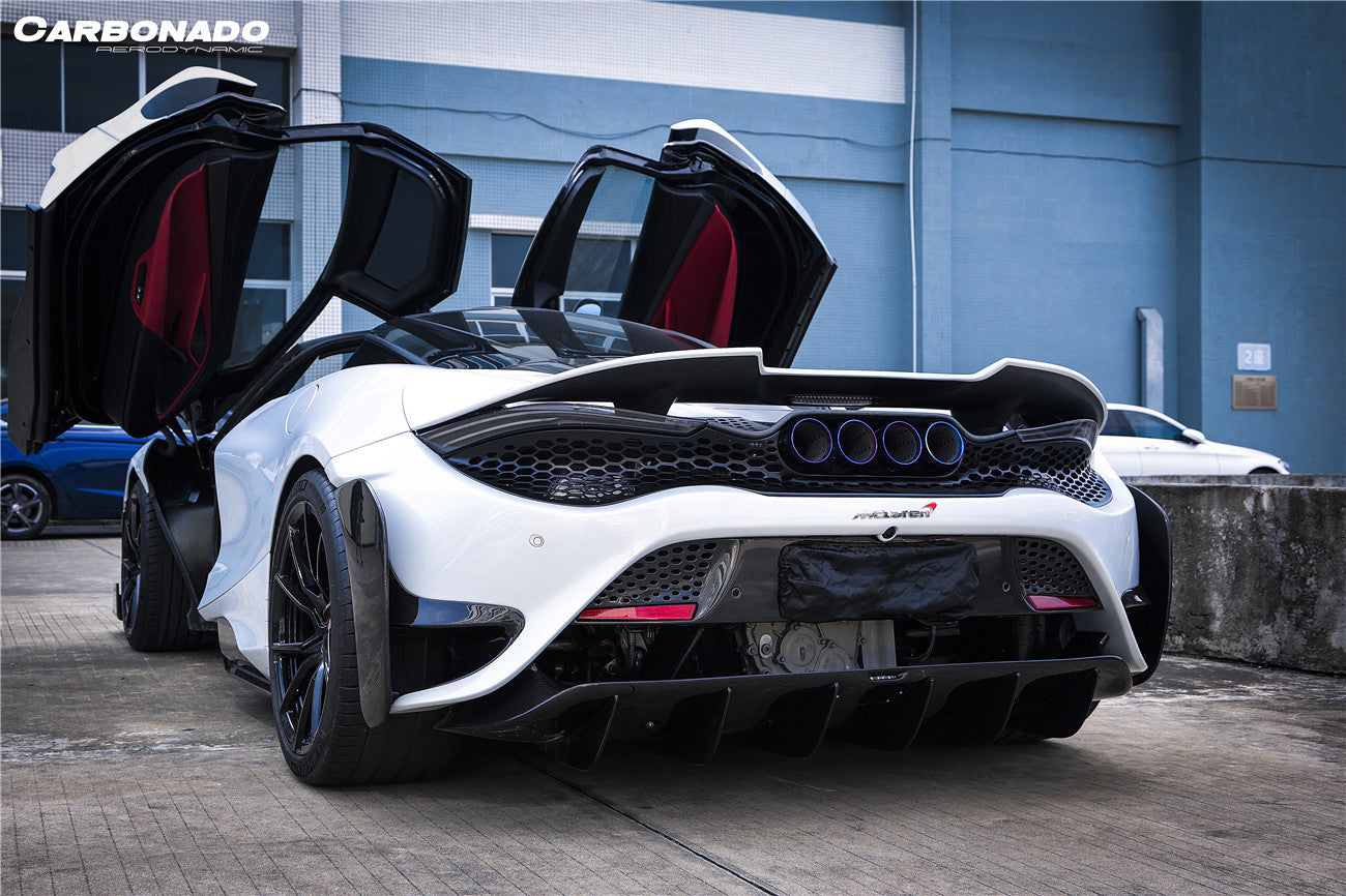 2017-2022 McLaren 720s 765LT-Style Rear Bumper and Wing - Carbonado