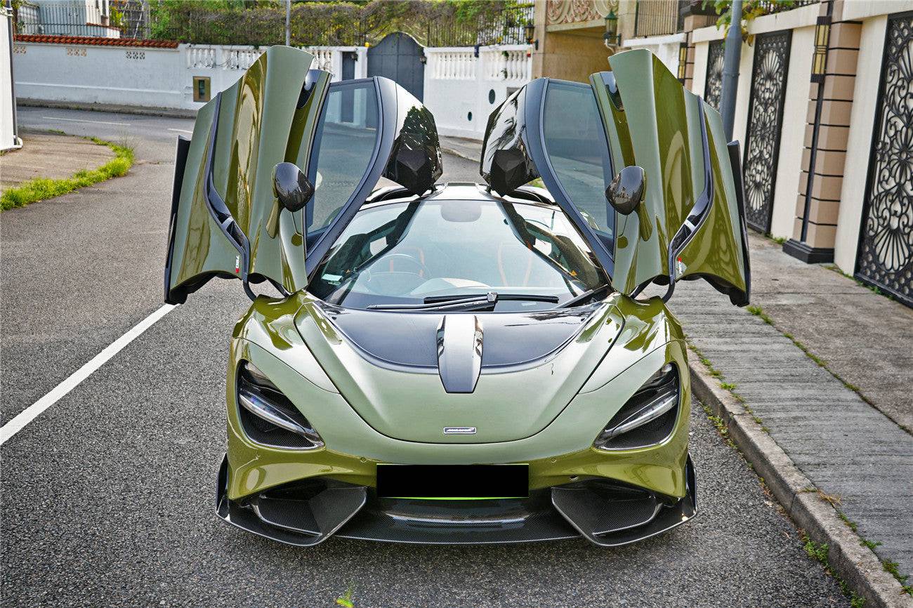 2017-2022 McLaren 720S 765LT-Style Dry Part Carbon Fiber Front Bumper - Carbonado
