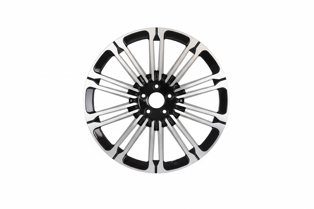 E792 Black Machined Face 22x9.5 ET40 5.120 - Square Set (4 Wheels)