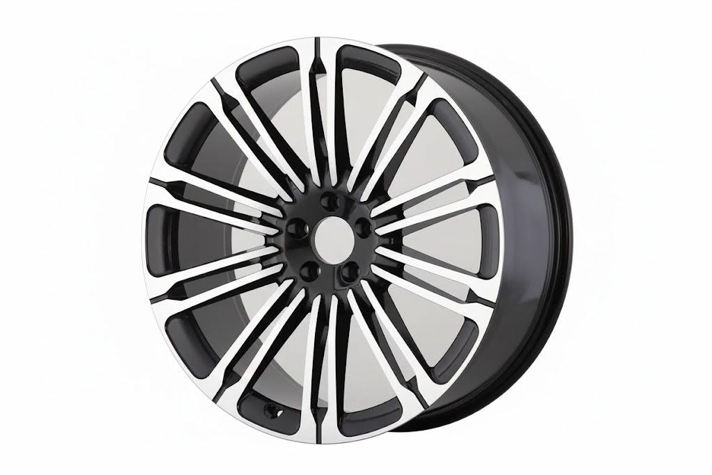 E792 Black Machined Face 22x9.5 ET40 5.120 - Square Set (4 Wheels)