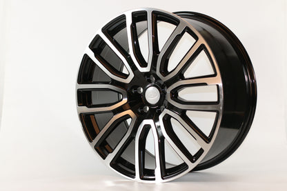 E793 Black Machined Face 22x9.5 ET40 5.120 - Square Set (4 Wheels)