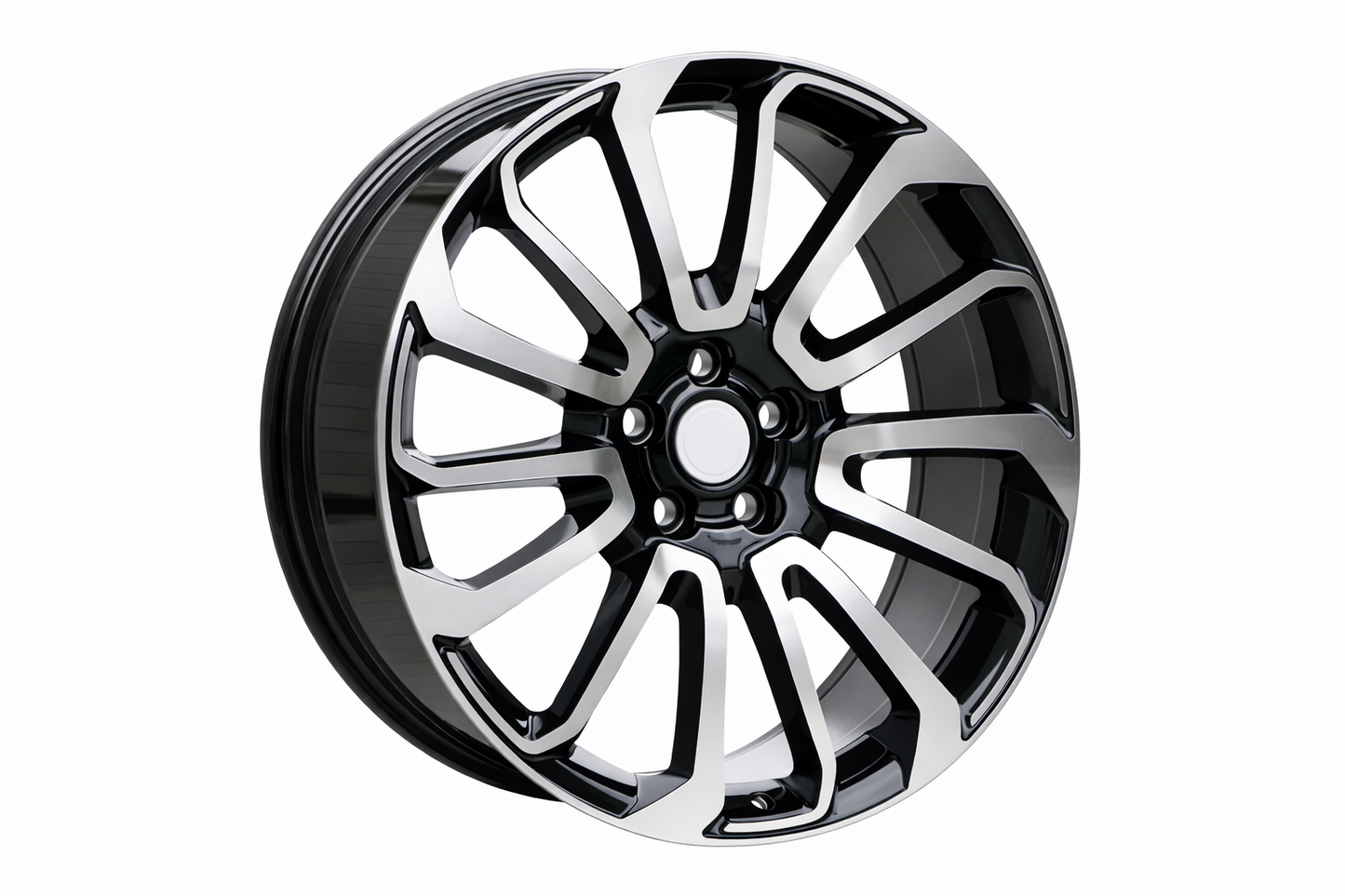 E795 Black Machined Face 22x9.5 ET45 5.120 - Square Set (4 Wheels)