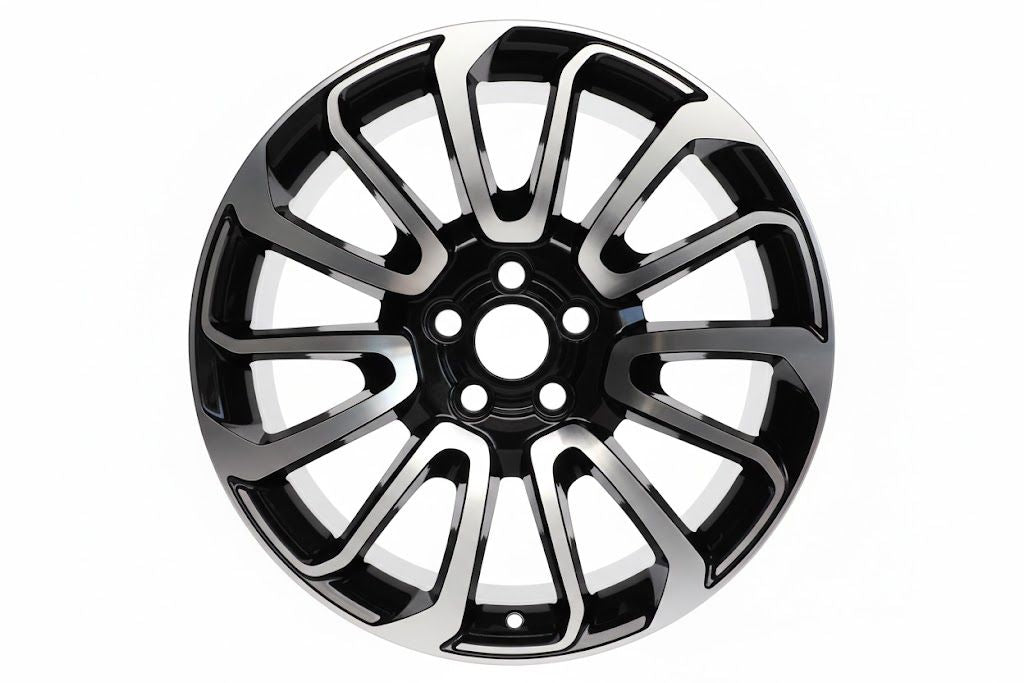 E795 Black Machined Face 22x9.5 ET45 5.120 - Square Set (4 Wheels)