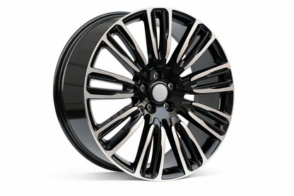 E798 Black Machined Face 22x9.5 ET45 5.120 - Square Set (4 Wheels)