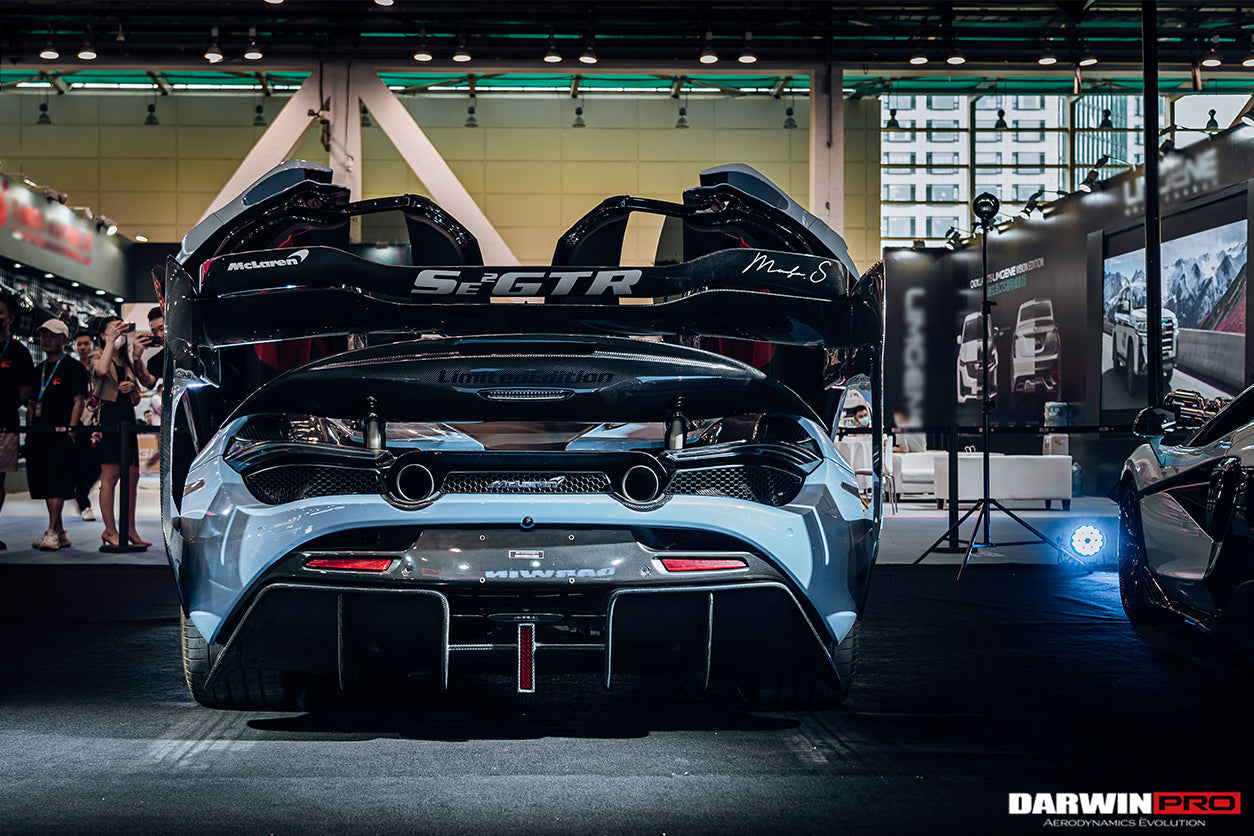 2017-2022 McLaren 720s Se²GTR Style Trunk Wing w/ Side Caps - DarwinPRO Aerodynamics