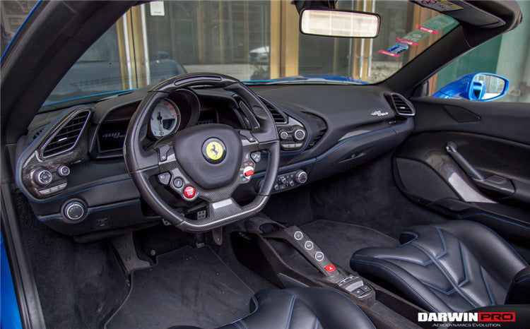 2015-2020 Ferrari 488 GTB/Spyder Dry Carbon Fiber Bridge  Control - DarwinPRO Aerodynamics