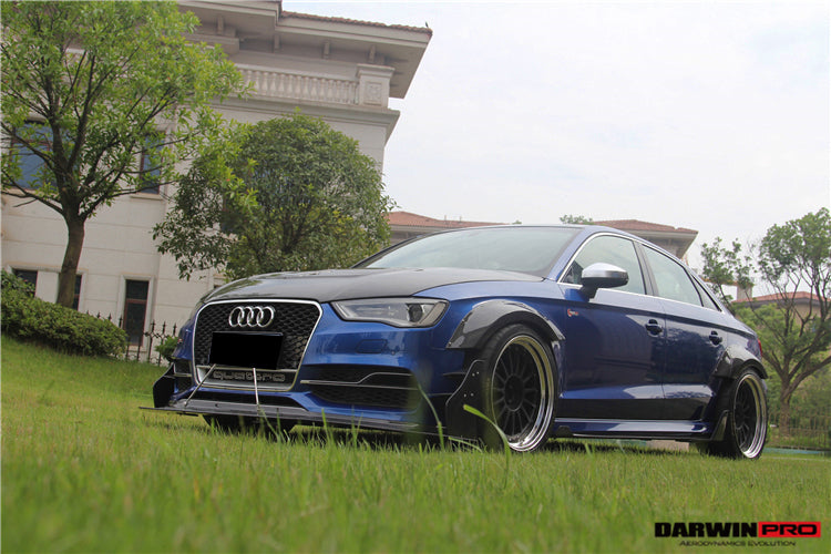 2013-2016 Audi S3/ A3 Sline Sedan BKSS Style Front Lip with Under Board - DarwinPRO Aerodynamics