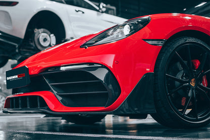 2016-2023 Porsche 718 Cayman/Boxster BKSS Style Partial Carbon Fiber Front Bumper - DarwinPRO Aerodynamics