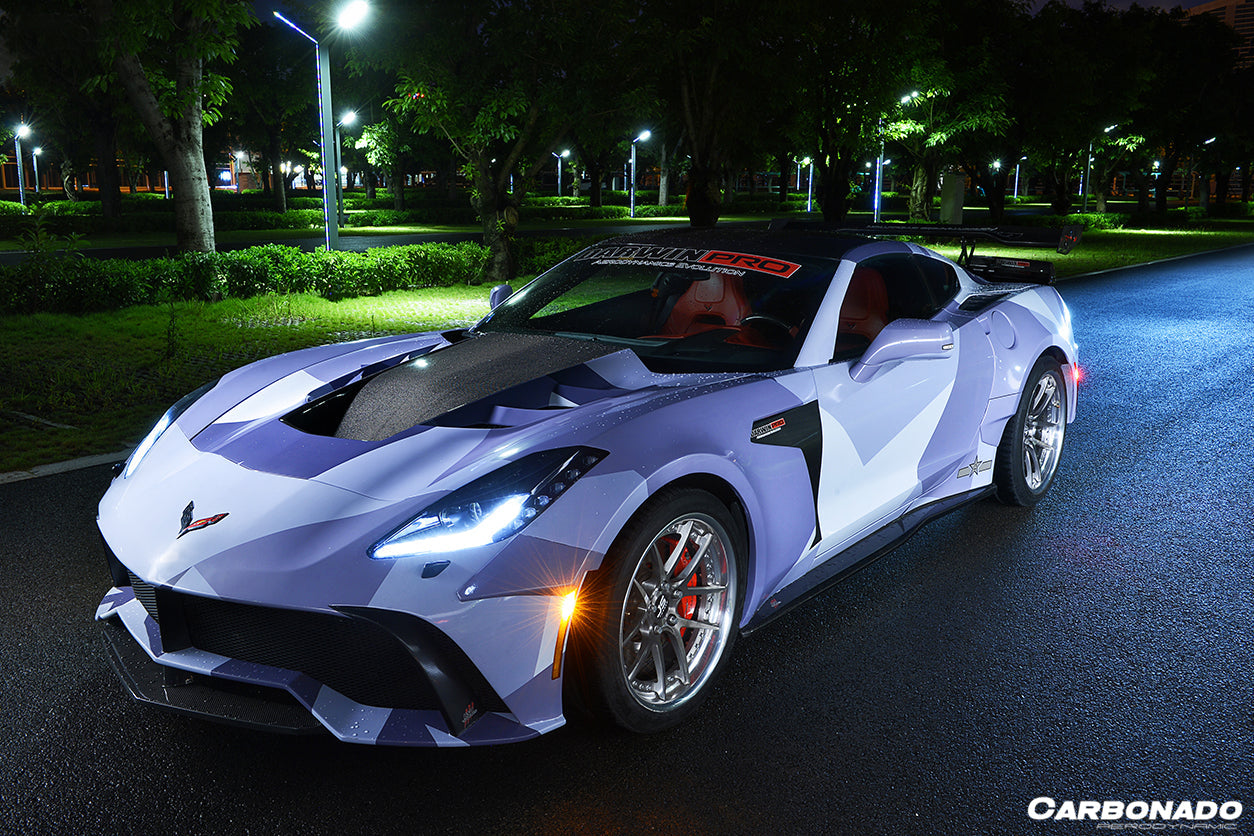 2013-2019 Corvette C7 AR Style Carbon Fiber Side Skirts - Carbonado
