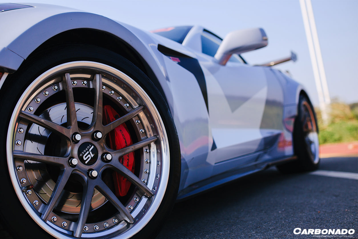 2013-2019 Corvette C7 AR Style Carbon Fiber Side Skirts - Carbonado