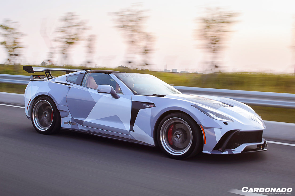 2013-2019 Corvette C7 AR Style Carbon Fiber Side Skirts - Carbonado