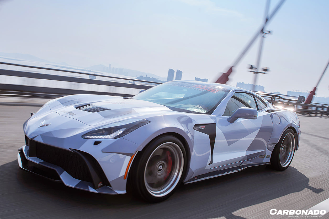 2013-2019 Corvette C7 AR Style Carbon Fiber Side Skirts - Carbonado