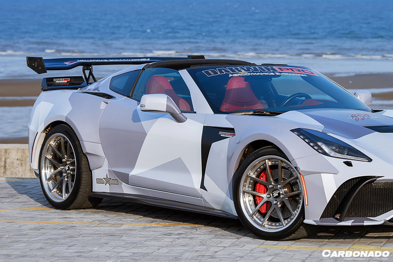 2013-2019 Corvette C7 AR Style Carbon Fiber Side Skirts - Carbonado