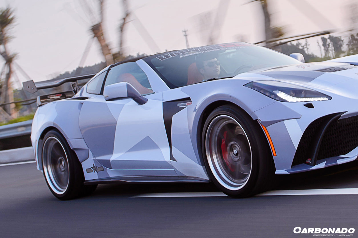 2013-2019 Corvette C7 AR Style Carbon Fiber Side Skirts - Carbonado