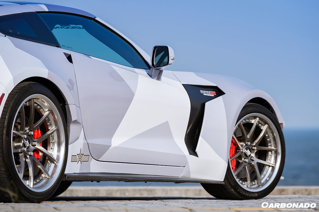 2013-2019 Corvette C7 AR Style Carbon Fiber Side Skirts - Carbonado
