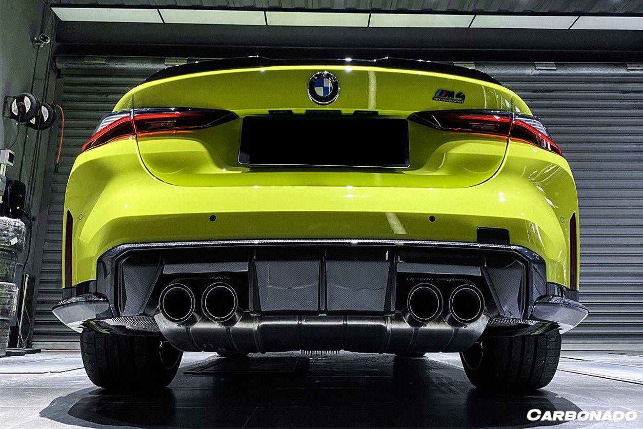 2021-UP BMW M4 G82/G83 MP Style Carbon Fiber Qual Rear Lip with Caps - Carbonado Aero