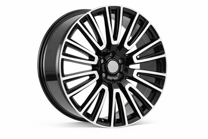 E8001 Black Machined Face 22x9 ET35 5x112 – (Square Set of 4)
