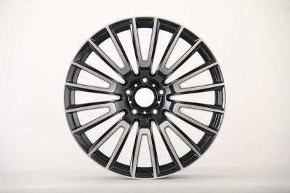 E8001 Black Machined Face 22x9.5 ET40 / 22x10 ET42 5x112 — Staggered Set of 4