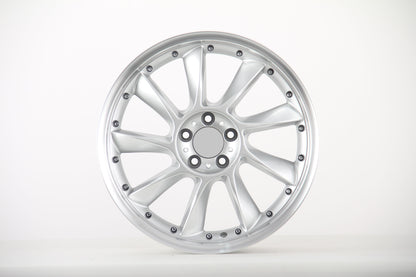 E8004 Silver Machined Lip 19x8.5 ET35 5x112 – (Square Set of 4)