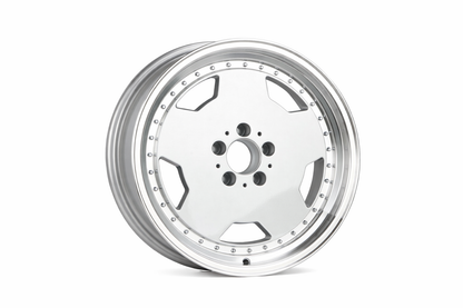 E802 Silver Machined Lip 17in Staggered Set 8.0 ET25 / 9.5 ET25 5.112 (4 Wheels)