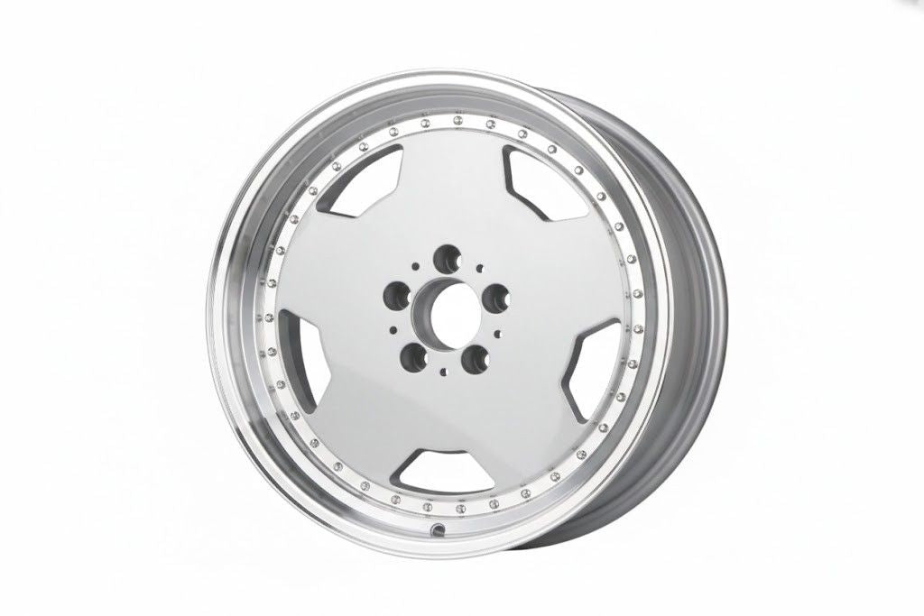 E802 Silver Machined Lip 17x9.5 ET25 5.112 - Square Set (4 Wheels)