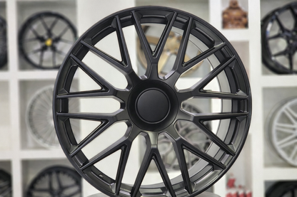 E803 Satin Black 22in Staggered Set 9.0 ET32 / 10.0 ET45 5.112 (4 Wheels)