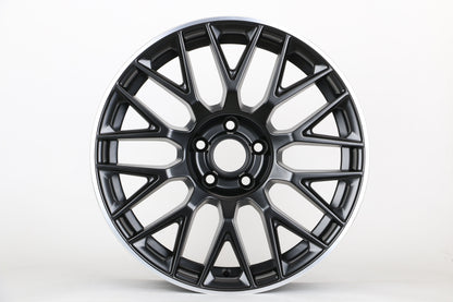 E803 Satin Black Machined Lip 18x9.5 ET35 5.112 - Square Set (4 Wheels)