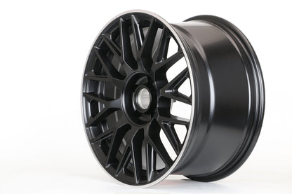 E803 Satin Black Machined Lip 18x9.5 ET35 5.112 - Square Set (4 Wheels)