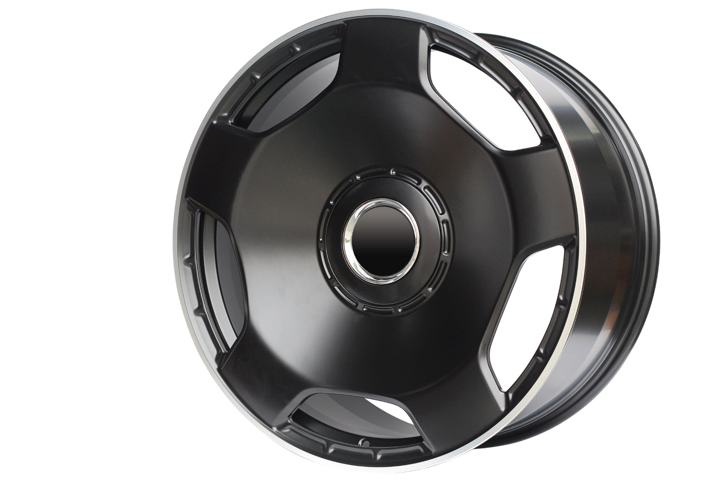 E805 Satin Black Machined Lip 22x9.5 ET22 5.130 - Square Set (4 Wheels)