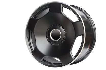 E805 Satin Black Machined Lip 22x10 ET42 5x112 – (Square Set of 4)