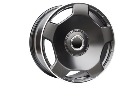 E805 Satin Black Machined Lip 22x10 ET30 5.130 – (Square Set of 4)