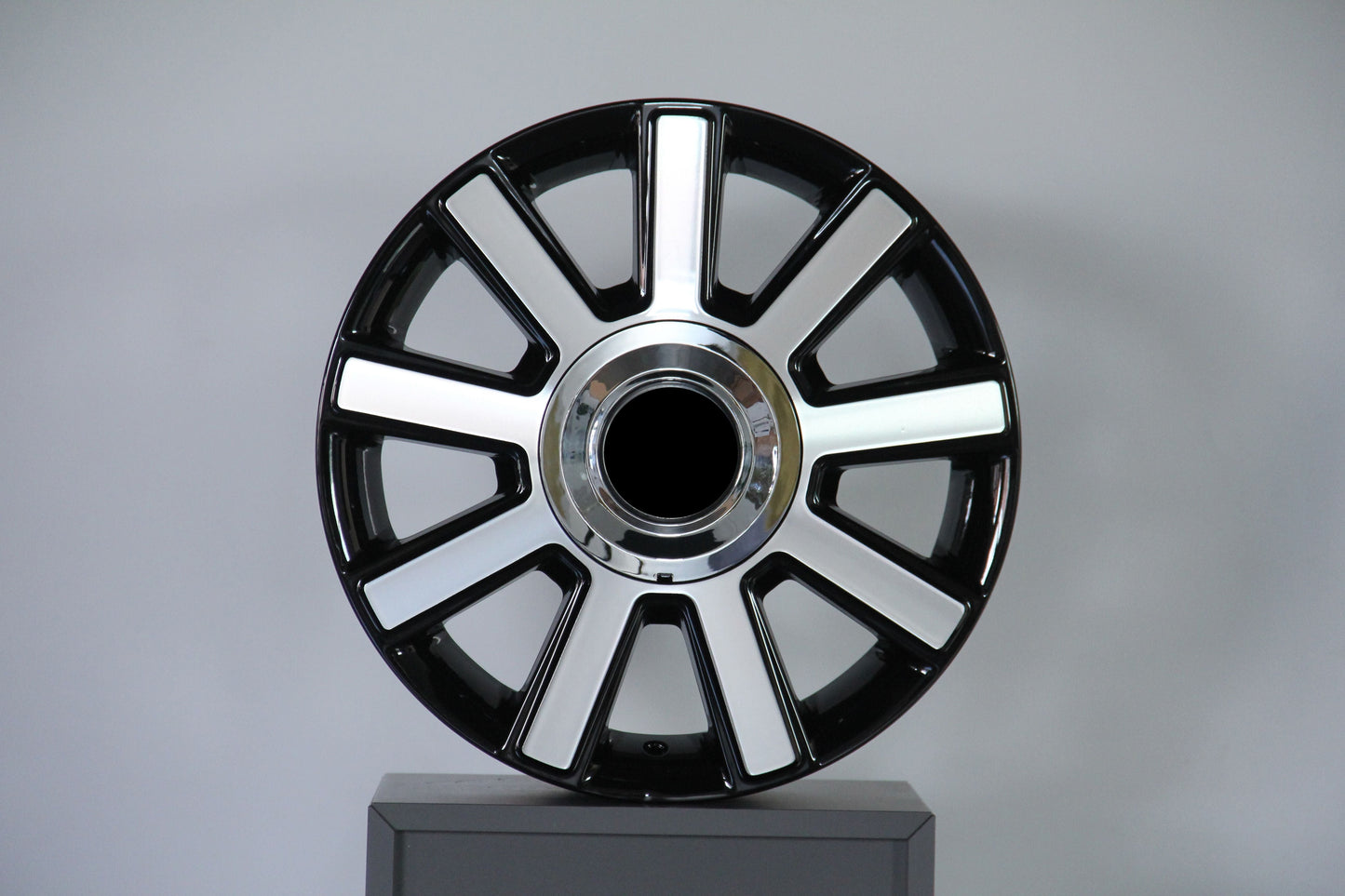 E809 Black Machined Face 16x6.5 ET54 6.130 - Square Set (4 Wheels)