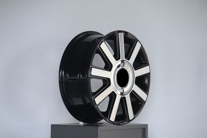 E809 Black Machined Face 16x6.5 ET54 6.130 - Square Set (4 Wheels)