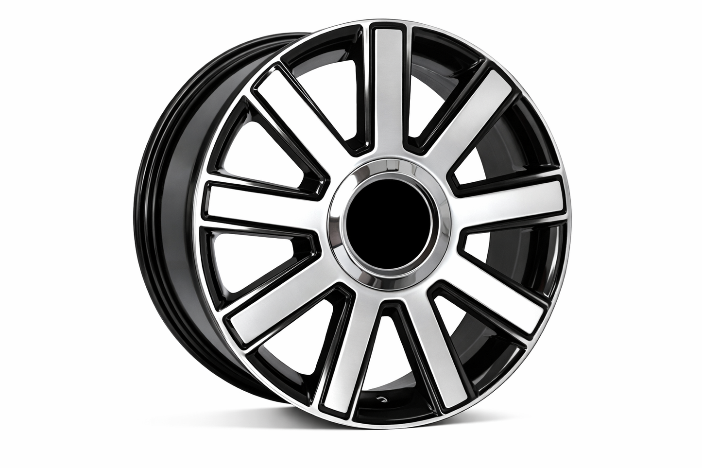 E809 Black Machined Face 16x6.5 ET54 6.130 - Square Set (4 Wheels)