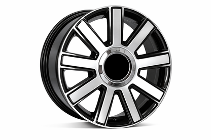 E809 Black Machined Face 16x6.5 ET54 6.130 - Square Set (4 Wheels)