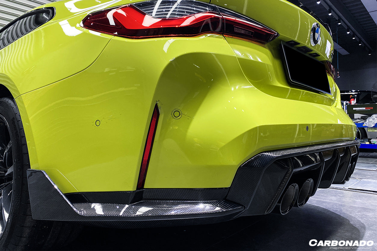 2021-UP BMW M3 G80 MP Style Carbon Fiber Quad Rear Lip with Caps - Carbonado