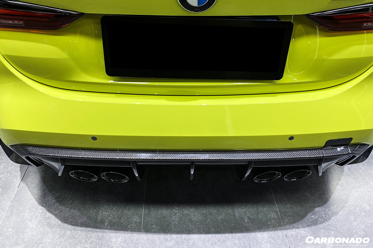 2021-UP BMW M3 G80 MP Style Carbon Fiber Quad Rear Lip with Caps - Carbonado